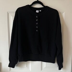 GAP Women's Classic Black Button-Up Sweater